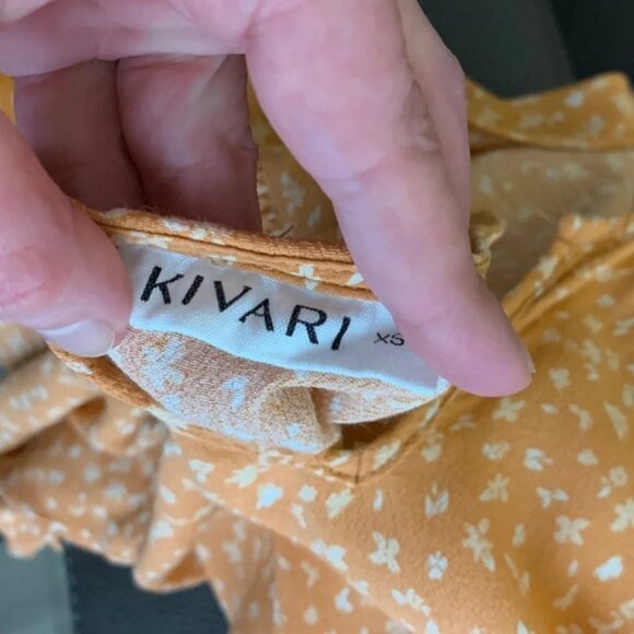 Kivari Women's Fleur Ditsy Midi Dress Orange Rust Floral Print Tie Waist Size XS - Picture 12 of 16